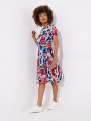 Joe Browns Blue Floral Print Lace Knee Length Dress - Image 2 of 5