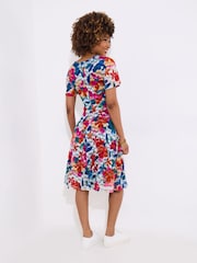 Joe Browns Blue Floral Print Lace Knee Length Dress - Image 4 of 5