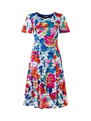 Joe Browns Blue Floral Print Lace Knee Length Dress - Image 5 of 5