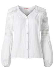 Joe Browns White Cut Out Linen Blouse - Image 7 of 7