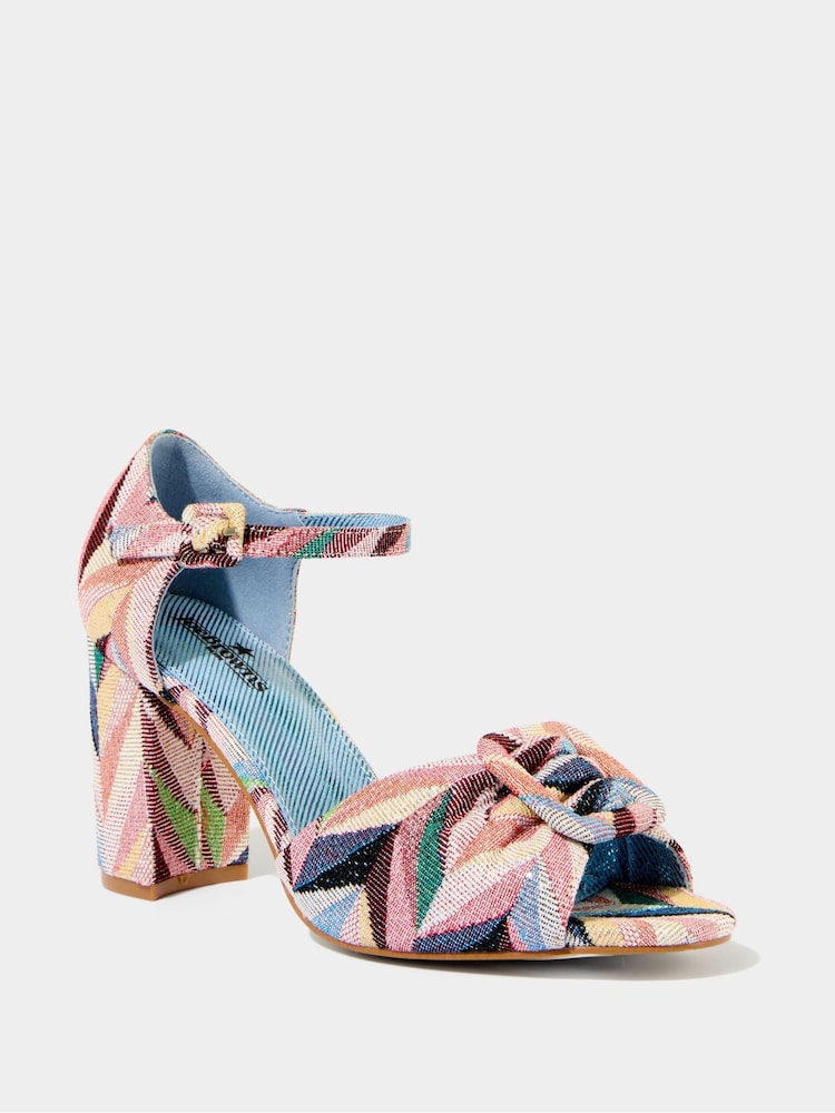 Joe Browns Pink Jacquard Chunky Block Heels - Image 2 of 4