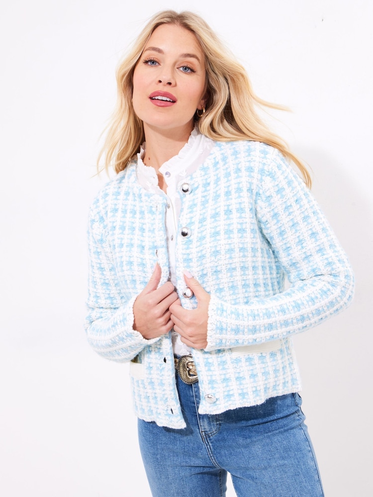 Joe Browns Blue Vintage Tweed Cardigan - Image 1 of 5