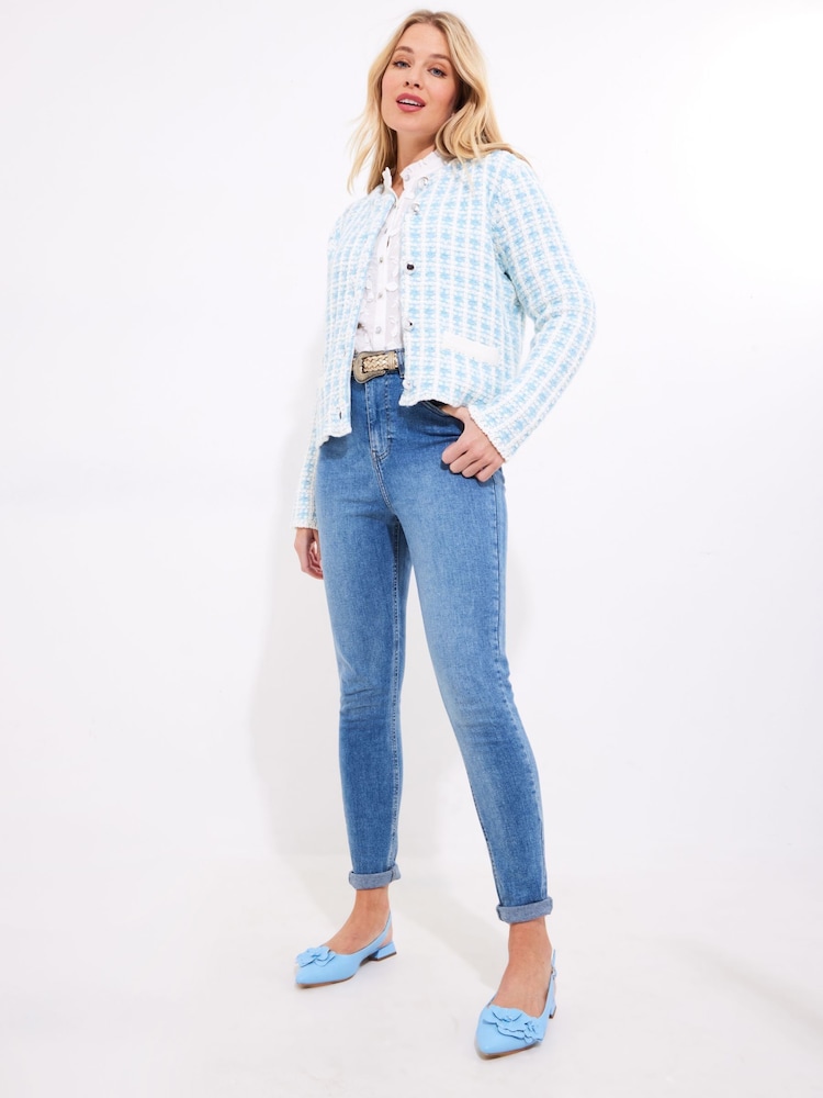 Joe Browns Blue Vintage Tweed Cardigan - Image 2 of 5