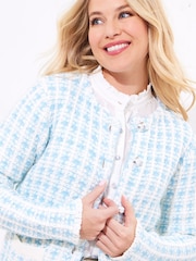 Joe Browns Blue Vintage Tweed Cardigan - Image 3 of 5