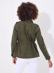 Joe Browns Green Patch Detail Military Jacket - Image 3 of 6