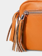 Joe Browns Orange Mini Leather Cross-Body Bag - Image 3 of 4