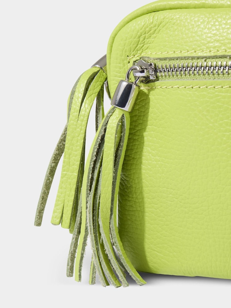 Joe Browns Green Mini Leather Cross-Body Bag - Image 3 of 3