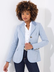 Joe Browns Blue Collared Button Detail Jacket - Image 1 of 5