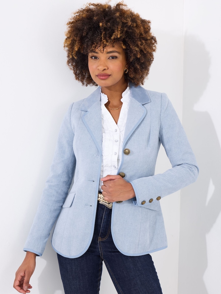 Joe Browns Blue Collared Button Detail Jacket - Image 1 of 5