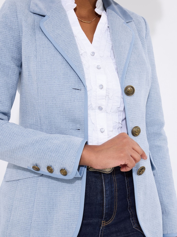Joe Browns Blue Collared Button Detail Jacket - Image 4 of 5