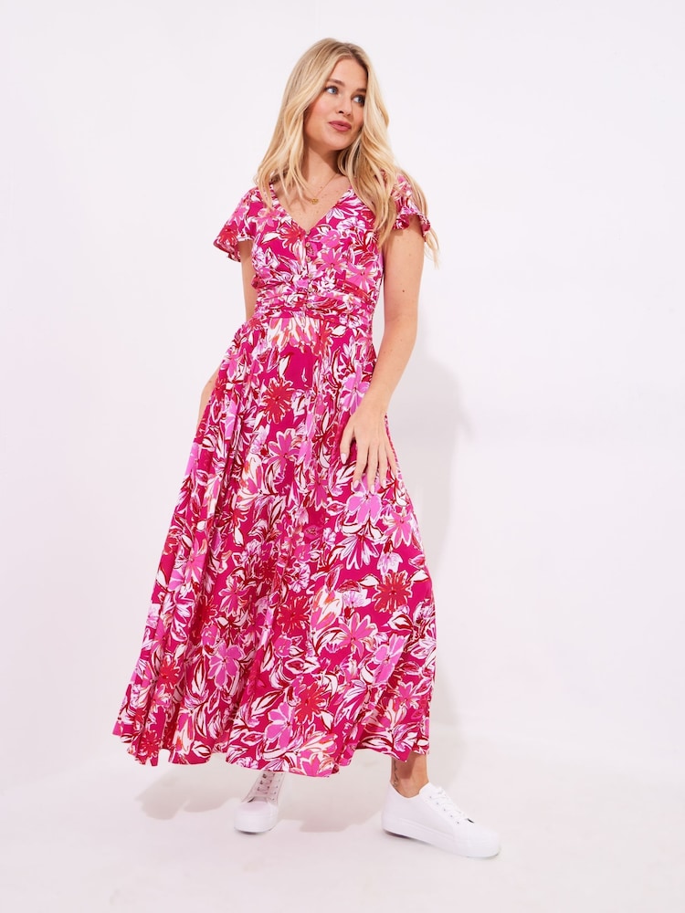 Joe Browns Pink Vintage Floral Button Dress - Image 2 of 5