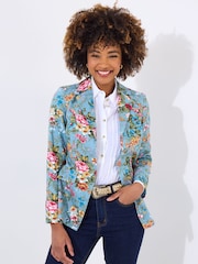 Joe Browns Blue Floral Print 100% Cotton Jacket - Image 3 of 6