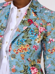Joe Browns Blue Floral Print 100% Cotton Jacket - Image 5 of 6