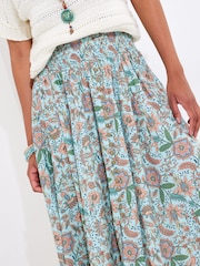 Joe Browns Blue Floral Print Shirred Waist Maxi Skirt - Image 6 of 7