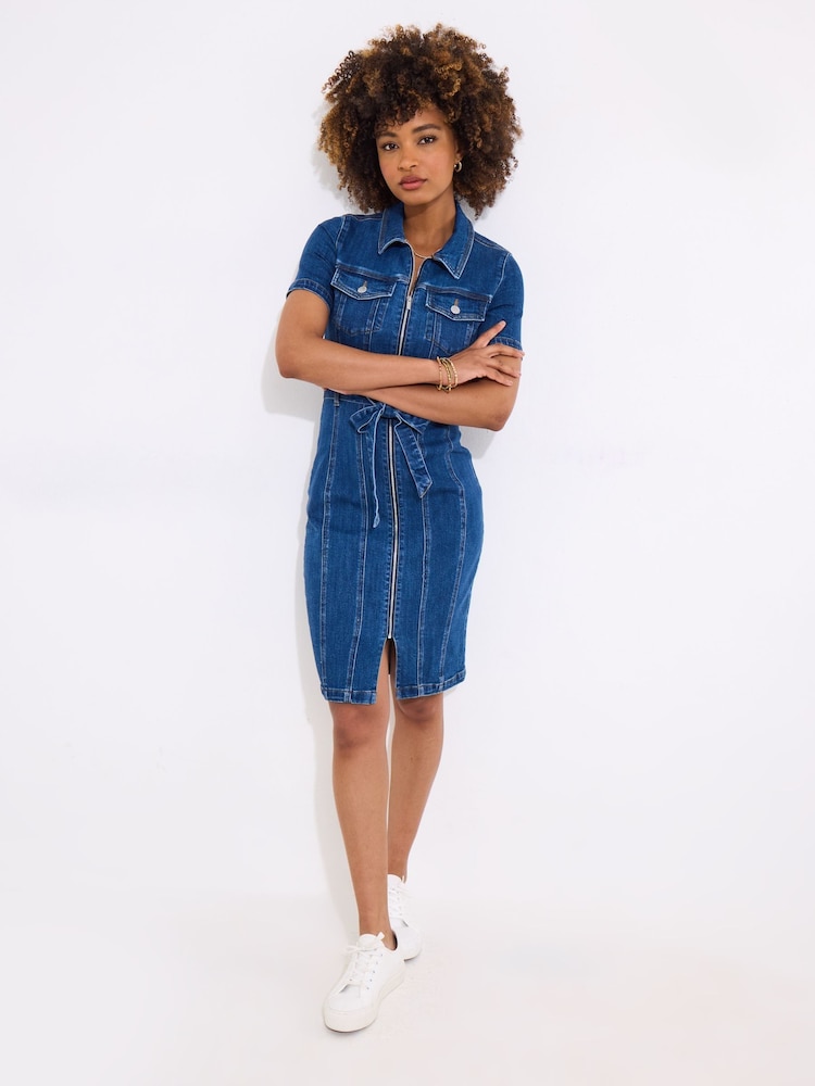 Joe Browns Vintage Zip Front Denim Dress - Imagen 2 de 5