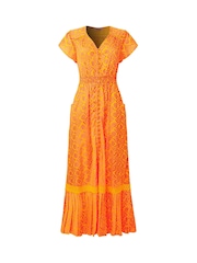 Joe Browns Orange V-Neck Geo Print Maxi Dress - Image 5 of 5
