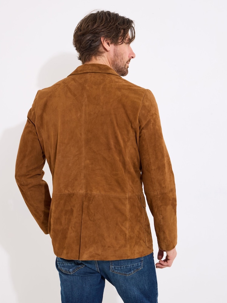 Joe Browns Brown Soft Suede Blazer Jacket - Image 4 of 7