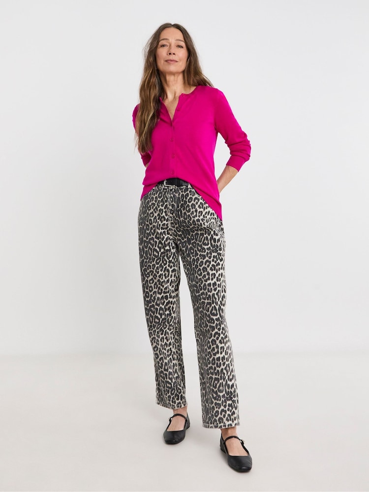 JD Williams Dark Pink Crew Neck Cardigan - Image 4 of 4