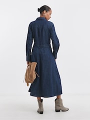 JD Williams 100% Cotton A Line Denim Shirt Dress - Imagen 2 de 4