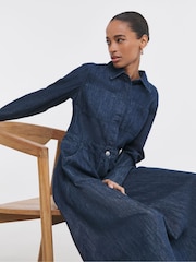 JD Williams 100% Cotton A Line Denim Shirt Dress - Imagen 3 de 4