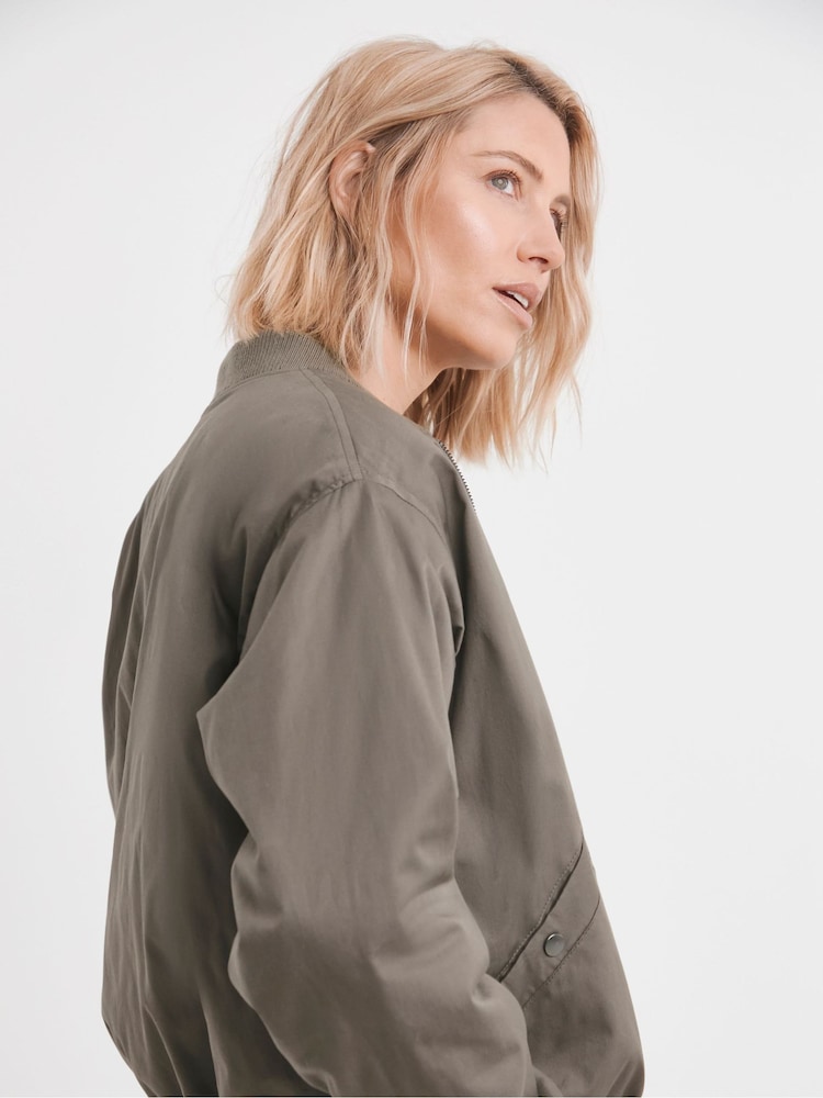 JD Williams Grey Bubble Hem Bomber Jacket - Image 4 of 4