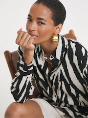 JD Williams White Printed Linen Shirt - Image 3 of 4