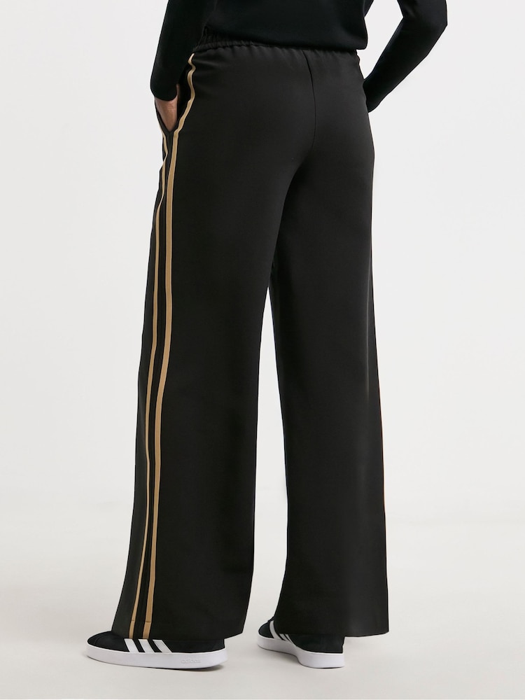 JD Williams Black Side Stripe Wide Leg Trousers - Image 2 of 4