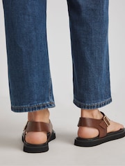JD Williams Brown Wide Fit Toe Post Buckle Sandals In Wide Fit - Image 4 of 4