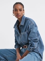 JD Williams Blue Denim Shacket - Image 1 of 4