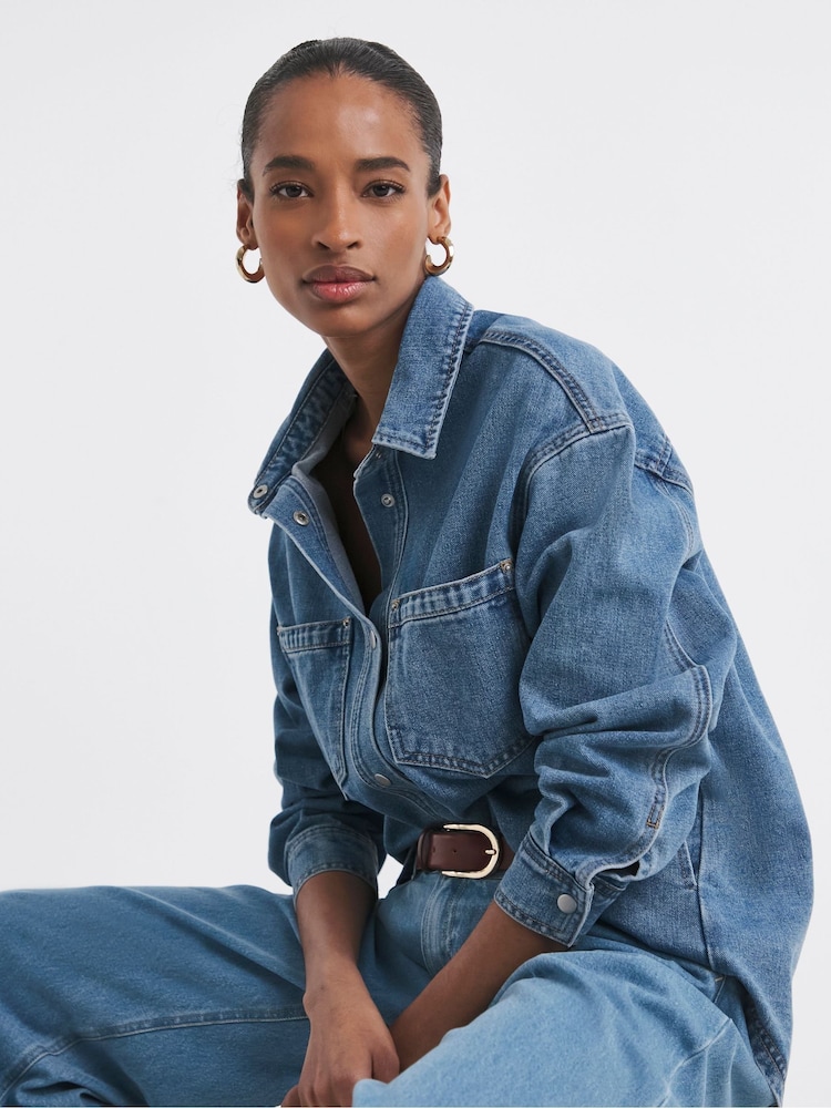 JD Williams Blue Denim Shacket - Image 1 of 4