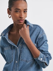 JD Williams Blue Denim Shacket - Image 3 of 4