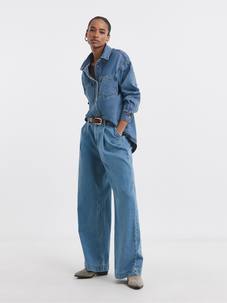 JD Williams Blue Denim Shacket - Image 4 of 4