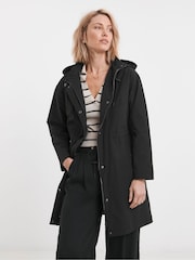 JD Williams Black Longline Show Resistant Rain Jacket - Image 1 of 4