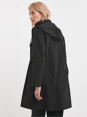 JD Williams Black Longline Show Resistant Rain Jacket - Image 2 of 4