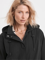 JD Williams Black Longline Show Resistant Rain Jacket - Image 3 of 4