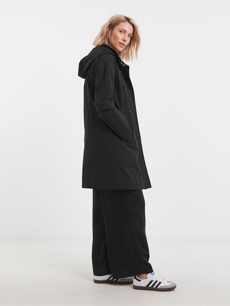 JD Williams Black Longline Show Resistant Rain Jacket - Image 4 of 4