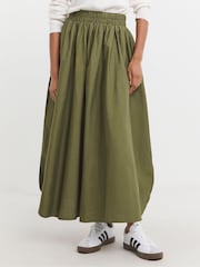 JD Williams Olive 100% Cotton  Maxi Skirt - Image 5 of 6