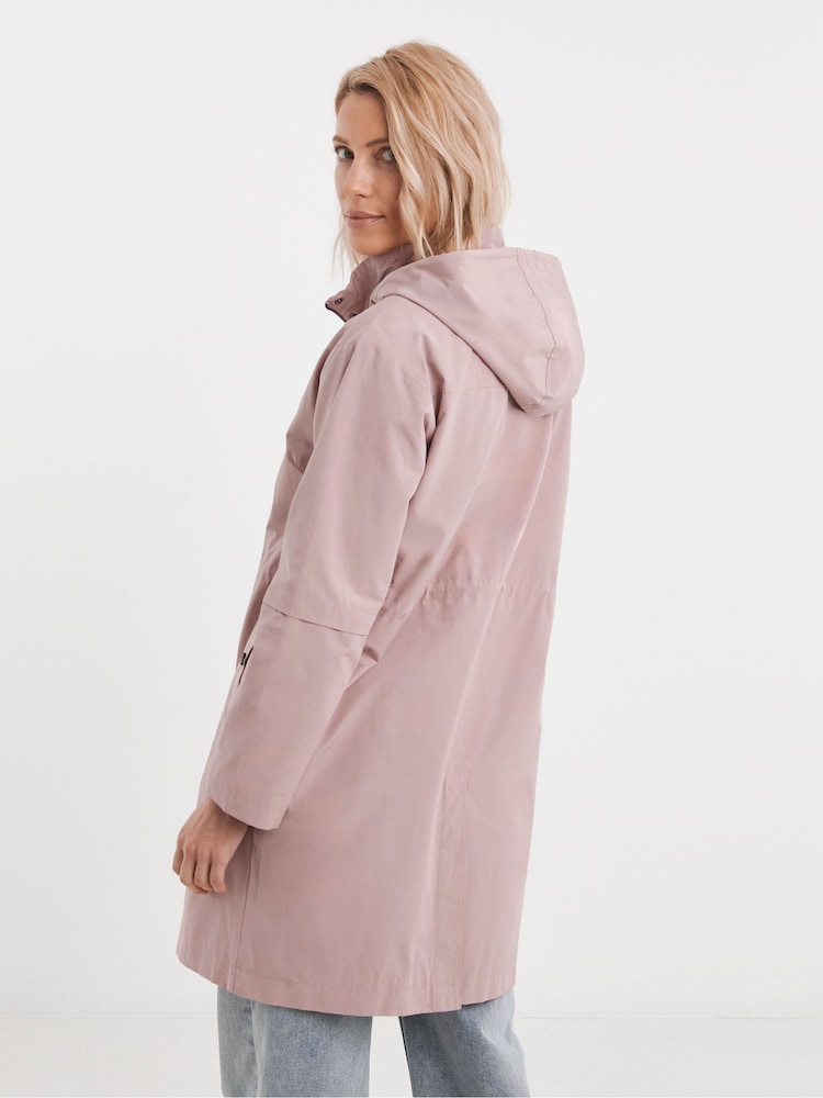 JD Williams Pink Longline Shower Resistant Raincoat - Image 3 of 4