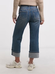 JD Williams Blue Turn Up Cropped Jeans - Image 2 of 4