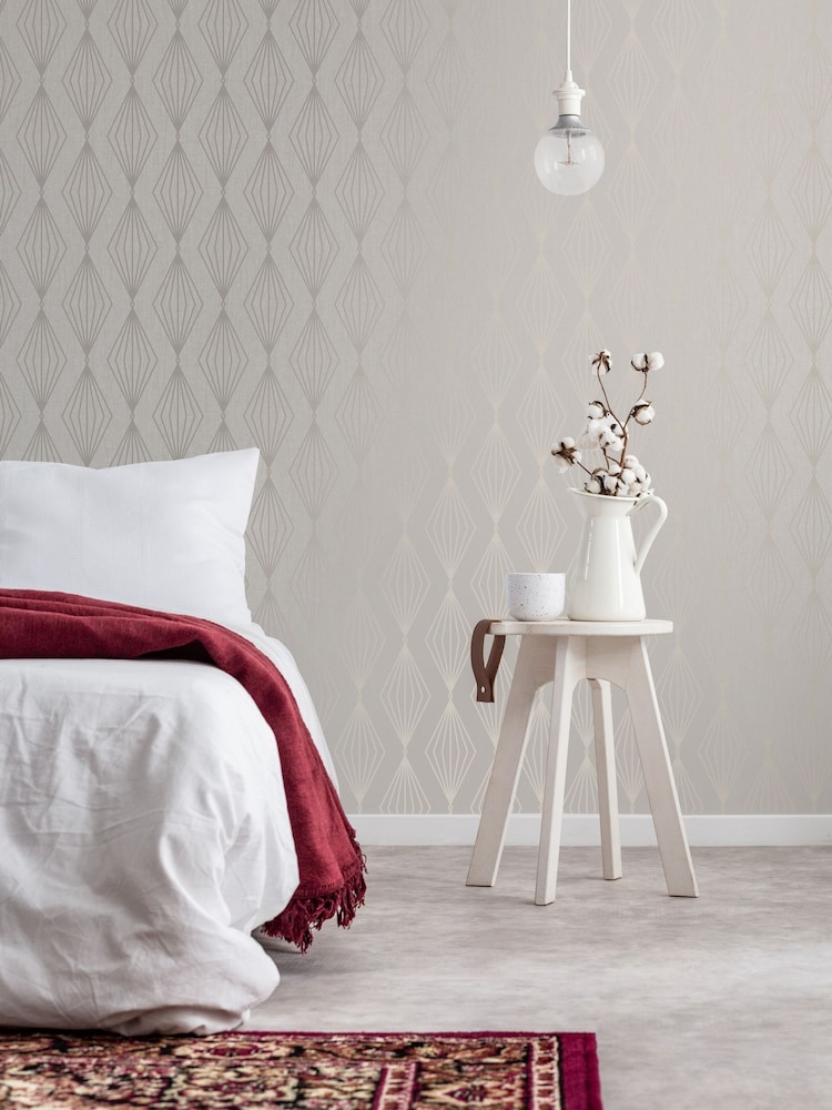 Boutique Pearl Marquise Geo A4 Wallpaper Sample - Image 1 of 4