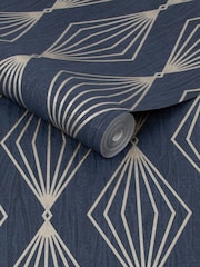 Boutique Sapphire Marquise Geo A4 Wallpaper Sample - Image 3 of 4