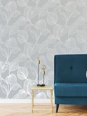 Boutique Moonstone Royal Palm A4 Wallpaper Sample - Image 1 of 6