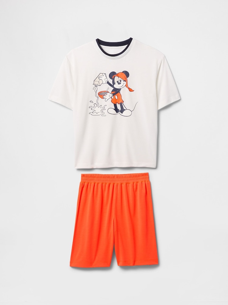 Gap White Mickey Mouse Disney Short Pyjamas (6-13yrs) - Image 1 of 3