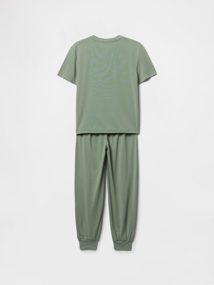 Gap Green Short Sleeve Henley Pyjamas (6-13yrs) - Image 2 of 3