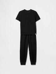 Gap Black Short Sleeve Henley Pyjamas (6-13yrs) - Image 1 of 3