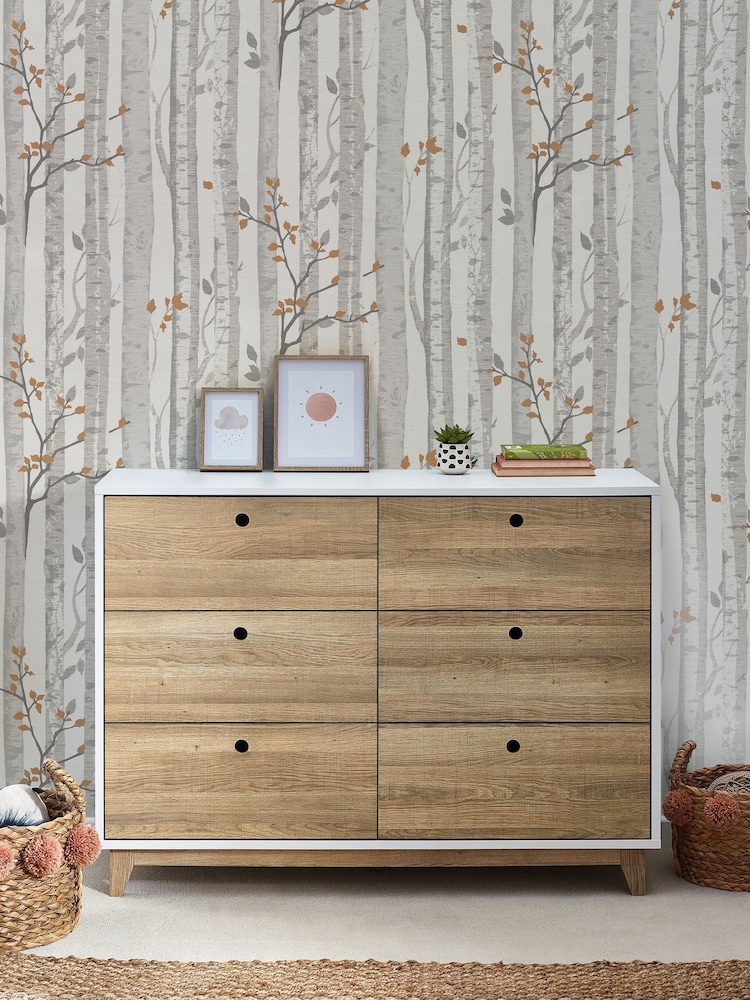 Grey Woodland A4 Wallpaper Sample - Image 1 of 4