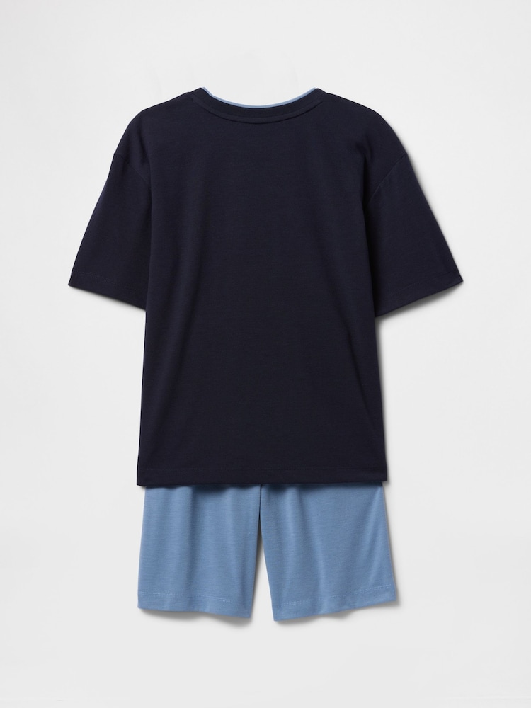 Gap Navy Blue Captain America Marvel Short Pyjamas (6-13yrs) - Image 2 of 3