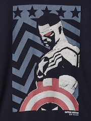 Gap Navy Blue Captain America Marvel Short Pyjamas (6-13yrs) - Image 3 of 3