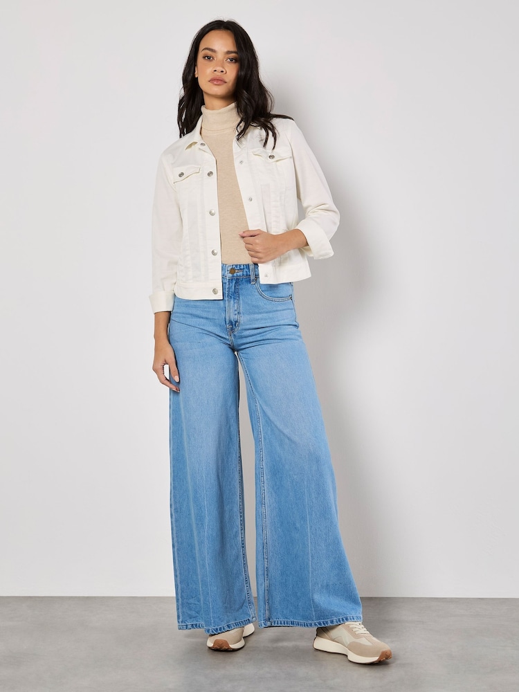 Apricot Cream Pocket Denim Jacket - Image 2 of 4 Apricot Cream Pocket Denim Jacket - Image 2 of 4