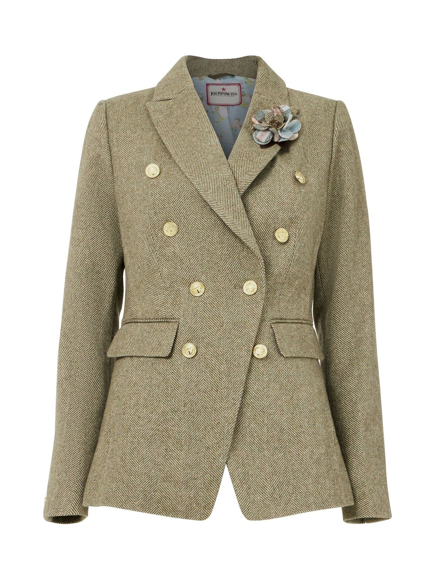 Buy Joe Browns Green Petite Heritage Corsage Tweed Jacket from